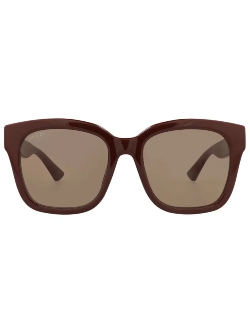 New Gucci Women's Sunglasses Square Rectangle Injection Frame Burgundy Burgundy
